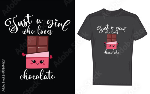Funny silhouette of a girl expressing her love for chocolate perfect for foodies and sweet treat enthusiasts