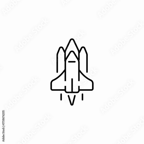 space shuttle launch icon sign vector