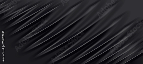 black satin fabric pleated background