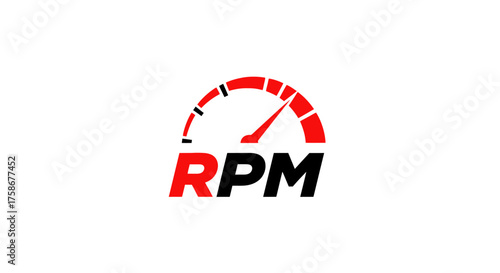 RPM Turbo Engine Logo — Automotive Performance Symbol
