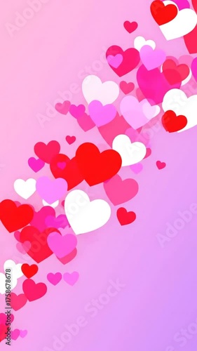 Floating heart shapes abstract background for romance and love