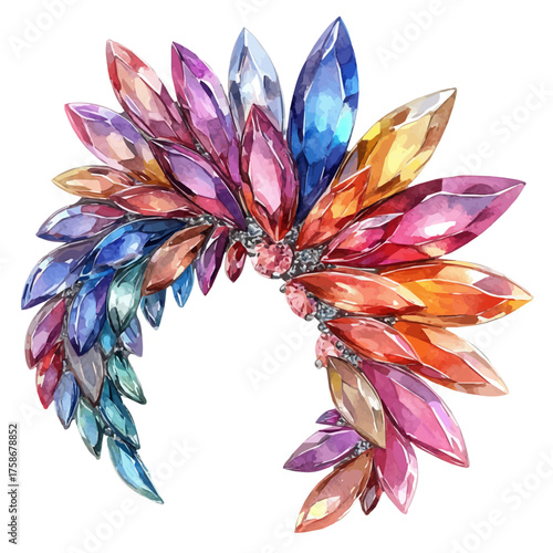 watercolor vector of Ear Stud Cluster, isolated on a white background.