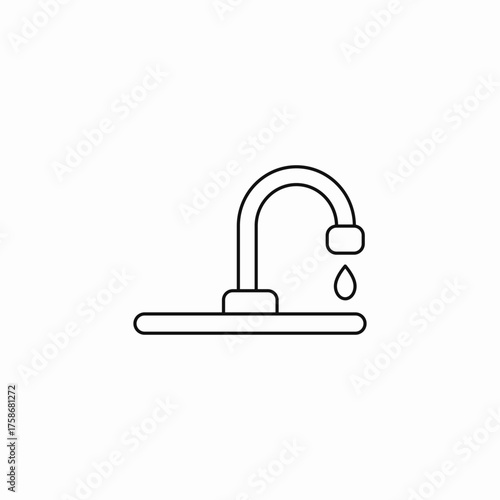 dripping kitchen tap icon sign vector