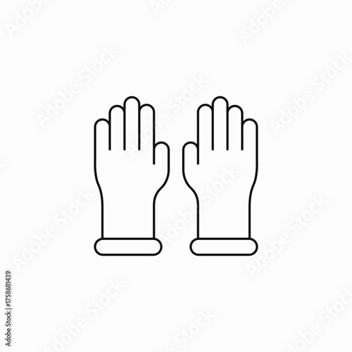 protective rubber gloves icon sign vector