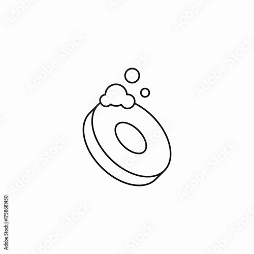 round foaming soap icon sign vector