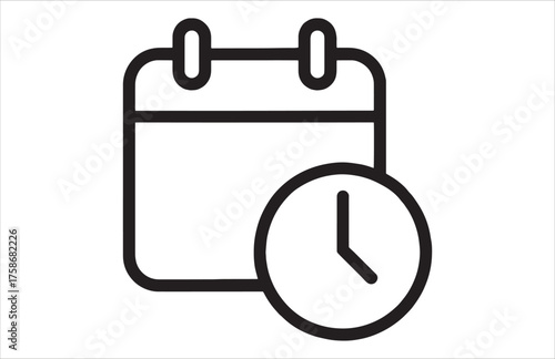 Vector illustration of a calendar icon with a date and number symbolizing a reminder for a business eventVector illustration of a calendar icon with a date and number symbolizing a reminder for a busi