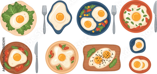 Delicious and Diverse Egg Dishes Illustration Design