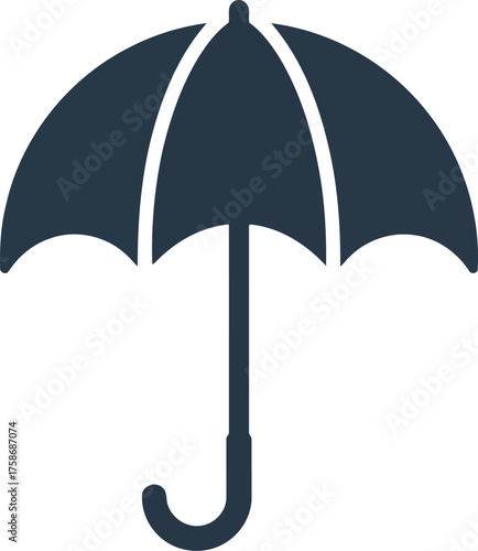Dark blue umbrella symbol protection weather safety concept vector