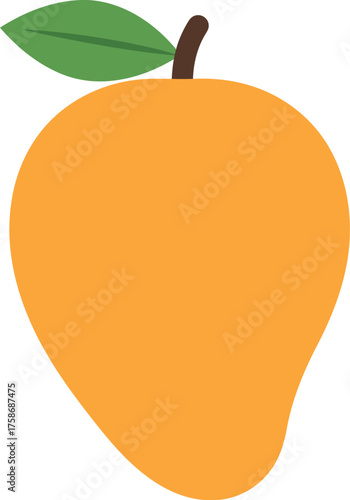 Vibrant ripe mango fruit healthy tropical food ingredient illustration vector