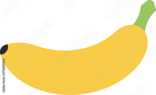 Ripe yellow banana fruit isolated simple flat icon design vector