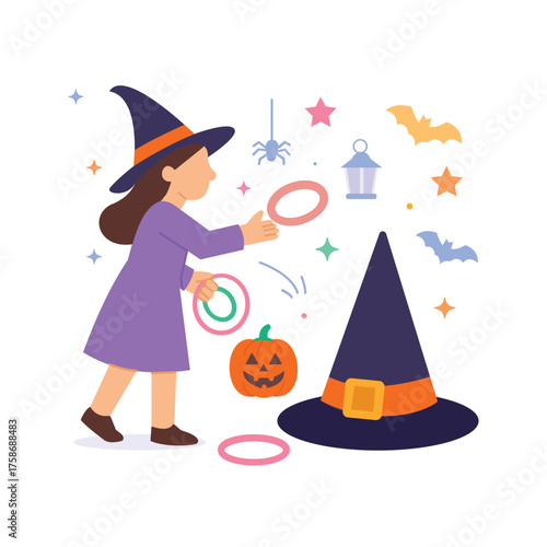 Witch Hat Ring, tossing rings onto hats