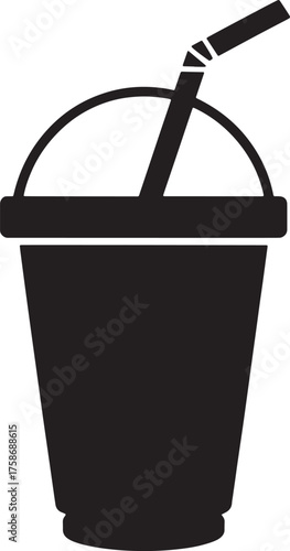 Soda Cup Icon Graphic Drink Beverage Minimalist Symbol Isolated Refreshment Takeaway Beverage