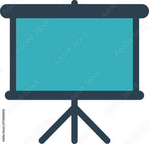 Presentation screen projector display board tripod stand vector