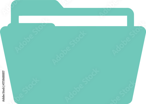 Teal folder icon simple flat design document organization vector