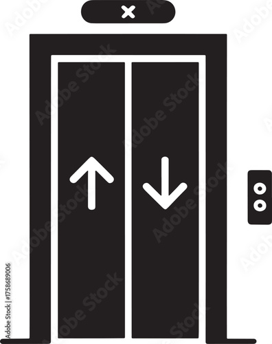 Elevator Symbol Illustration Representing Vertical Transport between Building Levels