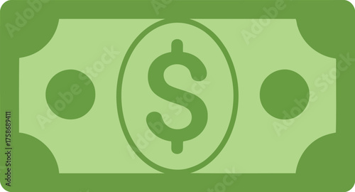Us dollar banknote symbol simple flat icon finance wealth vector