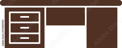 Modern executive desk with drawers office furniture minimalist design vector