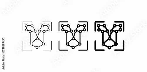 complex graph network icon sign vector