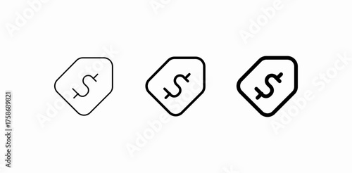 price tag dollar icon sign vector
