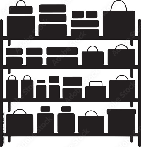 Luggage Rack Silhouette Baggage Storage Travel Items Bags Suitcases Travel Ready