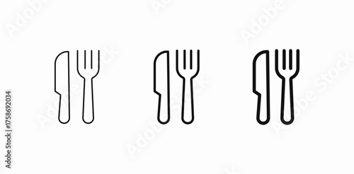 cutlery knife fork icon sign vector