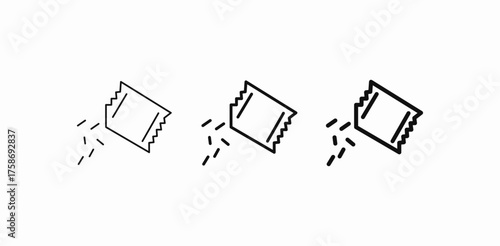sweetener packet dropping icon sign vector