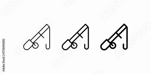fishing rod hook icon sign vector
