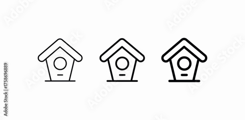 wooden bird house icon sign vector