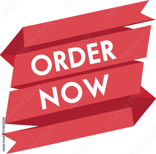 Red ribbon banner with white text vector