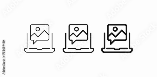 laptop image gallery icon sign vector