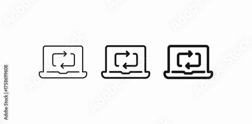 laptop refresh cycle icon sign vector