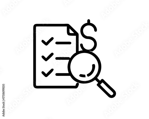 Financial audit icon, representing business review