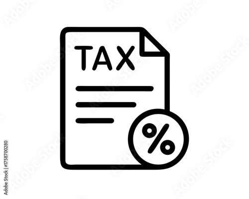 Tax form with percentage sign for financial matters