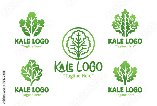 5 Kale Logo Set Fresh and Nutritious Branding Collection