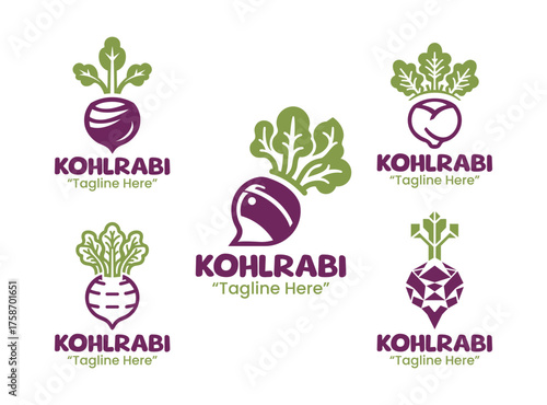5 Kohlrabi Logo Set Fresh and Unique Branding Collection
