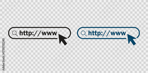 Address and navigation icon bar, search www http pictogram, Business concept Vector illustration