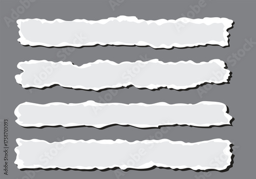 Set of  torn paper . Realistic Torn paper set isolate in Background.