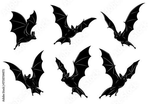 Silhouettes of flying birds in artistic composition