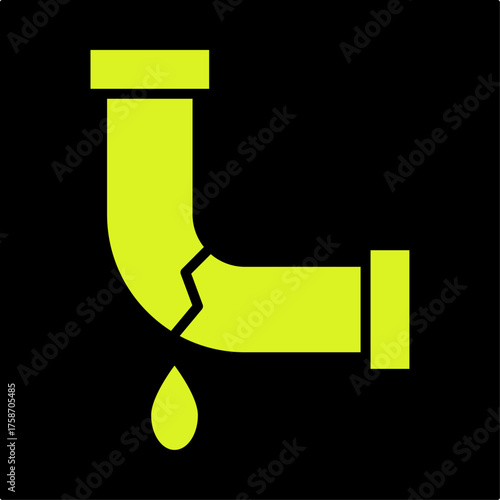 Leakage trendy attractive design useful green creative vector Illustration art colorful background