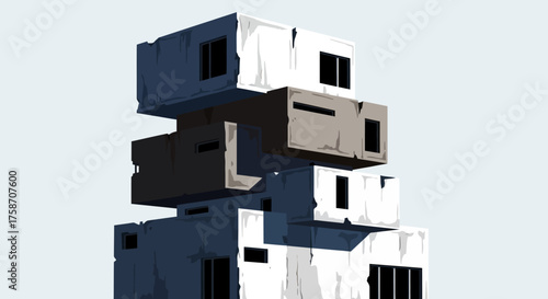 Abstract Stacked Building Blocks Architecture.