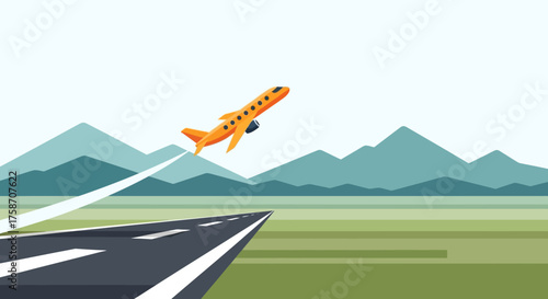 Airplane Taking Off - A Journey Begins.