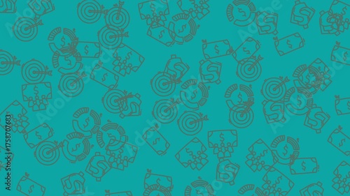 Perfect for finance bloggers, social media posts, and presentations. Bright turquoise backdrop with money symbols flying around, adding a playful touch.