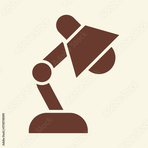 Desk Lamp trendy attractive design useful brown creative vector Illustration art colorful background