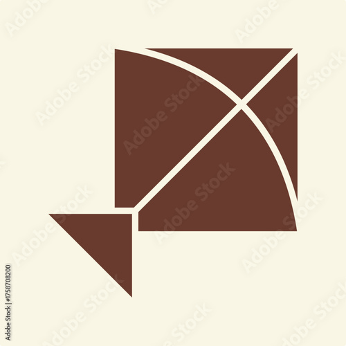 Kite trendy attractive design useful brown creative vector Illustration art colorful background