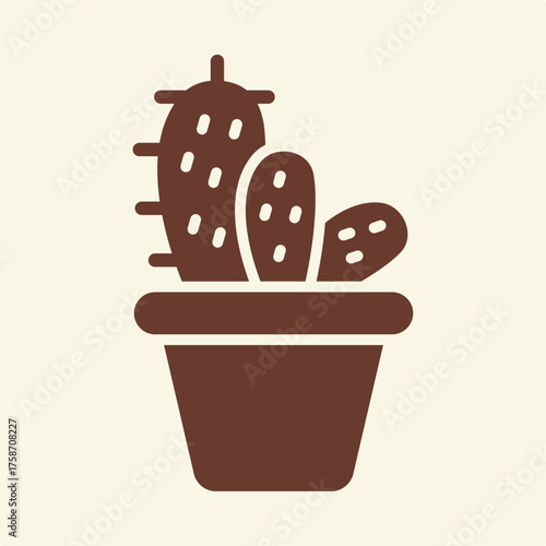 Cactus trendy attractive design useful brown creative vector Illustration art colorful background