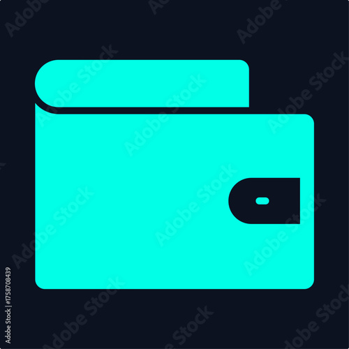 Wallet trendy attractive design useful glow blue creative vector Illustration art colorful background