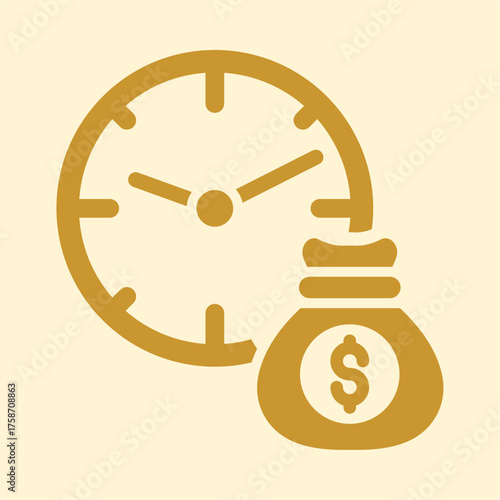 Time Is Money trendy attractive design useful yellow creative vector Illustration art colorful background