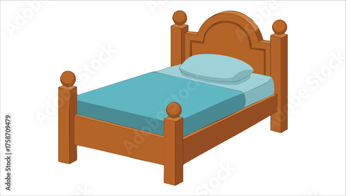 clean Bedstead vector art isolated on white background