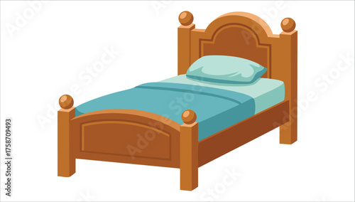clean Bedstead vector art isolated on white background