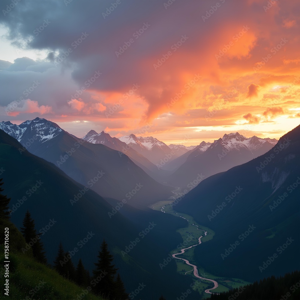 Fototapeta premium sunset in the rock mountains